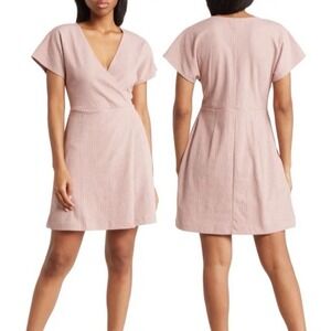 Elegant Pink Wrap Dress